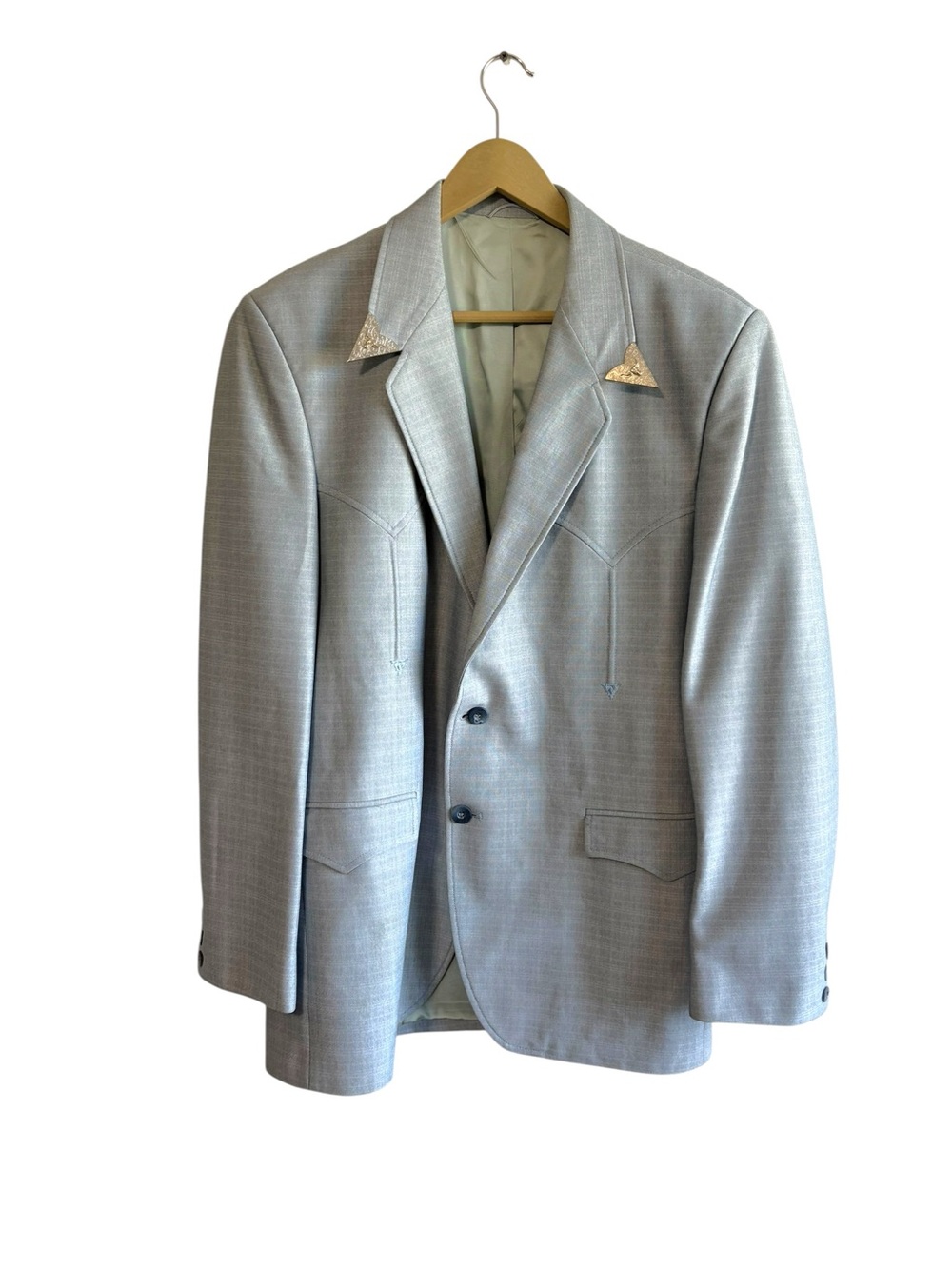 Vintage Circle S Size 44R Blue Western Formal Blazer Suit Jacket